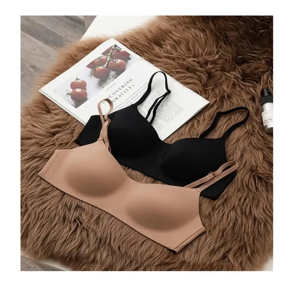 Soft Comfort Wireless Bra Breathable Fabric Elastic Material Push Up Bra Thin Cup Non-Wire Seamless Bra Lingerie Beauty — image 1