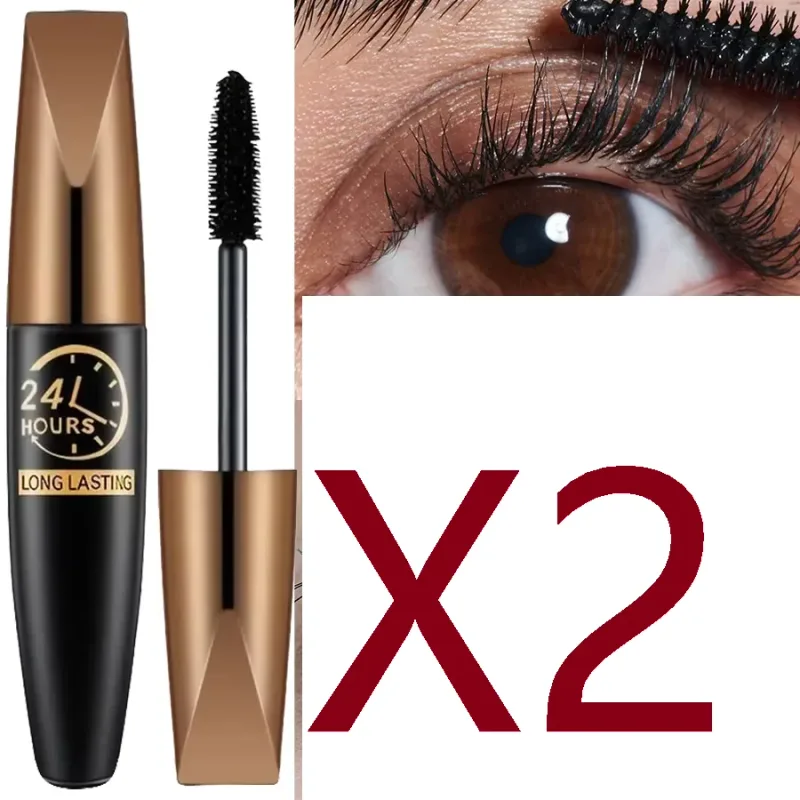 5D Eye Black Mascara Waterproof Lengthens Eyelashes Extension Silk Fiber Mascare Eye Makeup for Women Cosmetic Korean Make up — image 8