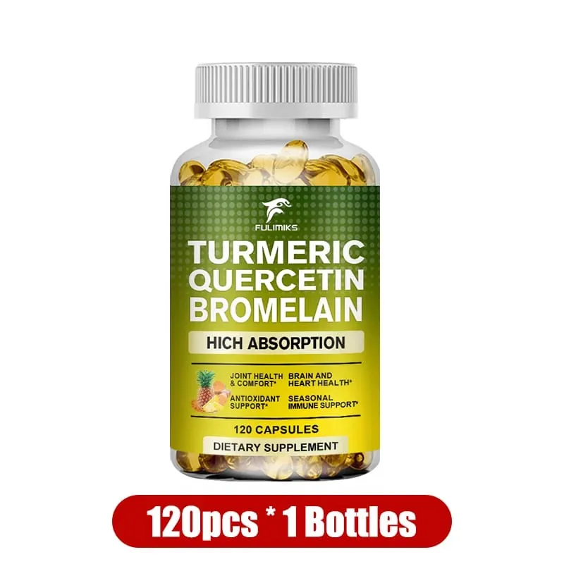 Buy 2 Get 2 Free! Turmeric Quercetin Bromelain Capsules Triple-Action Anti-Inflammatory Support for Joint Health & Immunity