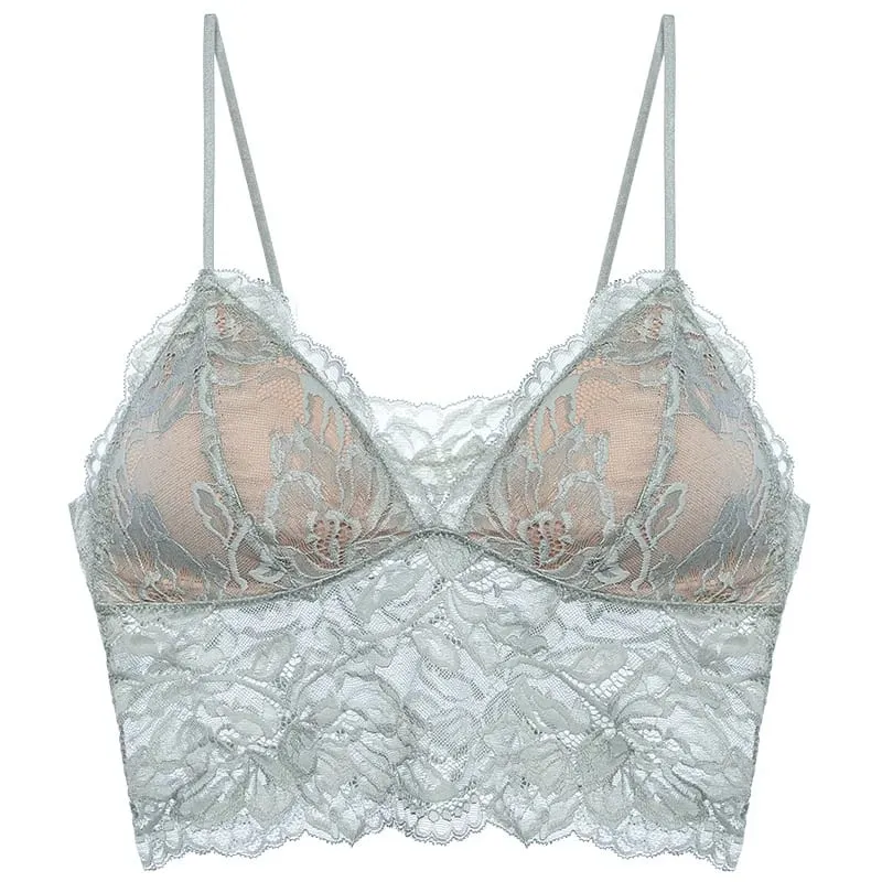 French Backless Bralette Sheer Lace Wireless Halter Top No Underwire Anti Nipple Show Comfort Bra & Tushy Set CA MOYISU Sexy Bra — image 7