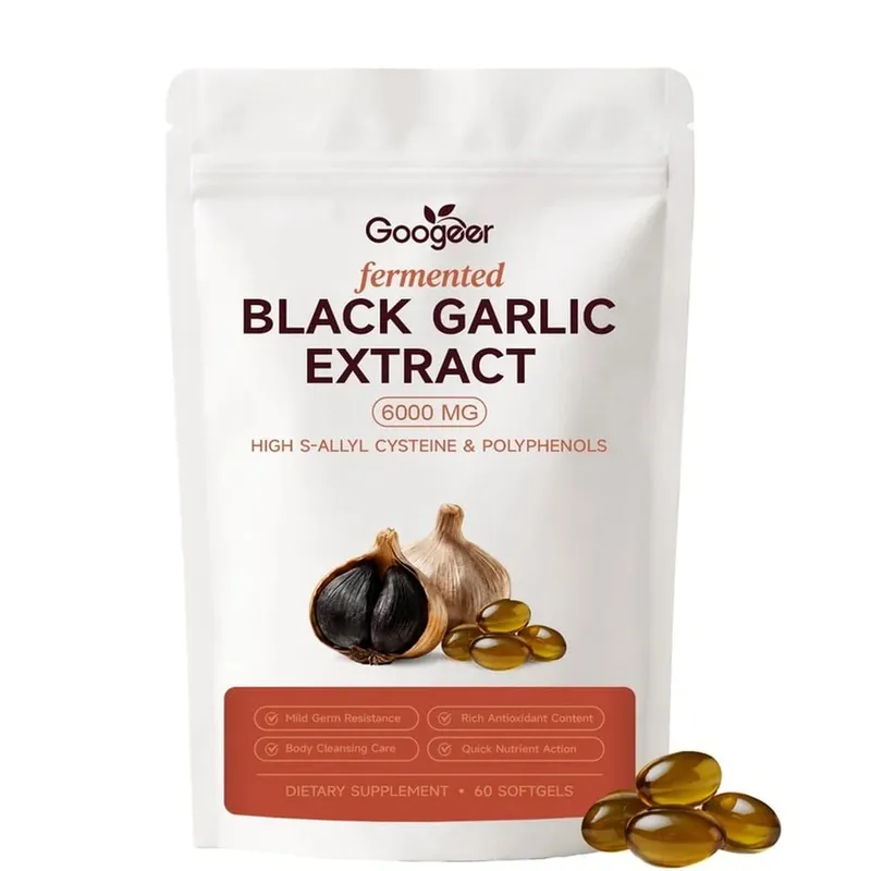 Googeer Fermented Black Garlic Extract Softgels with Antioxidant Protection and S-Allyl Cysteine & Polyphenols 60 Softgels
