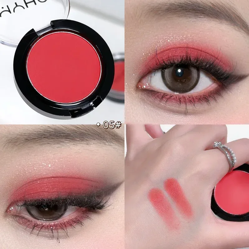 Mini Matte Smoky Blue Red Monochrome Eyeshadow Palette Natural White Light Highlighter For Delicate Eye Contouring Brightens