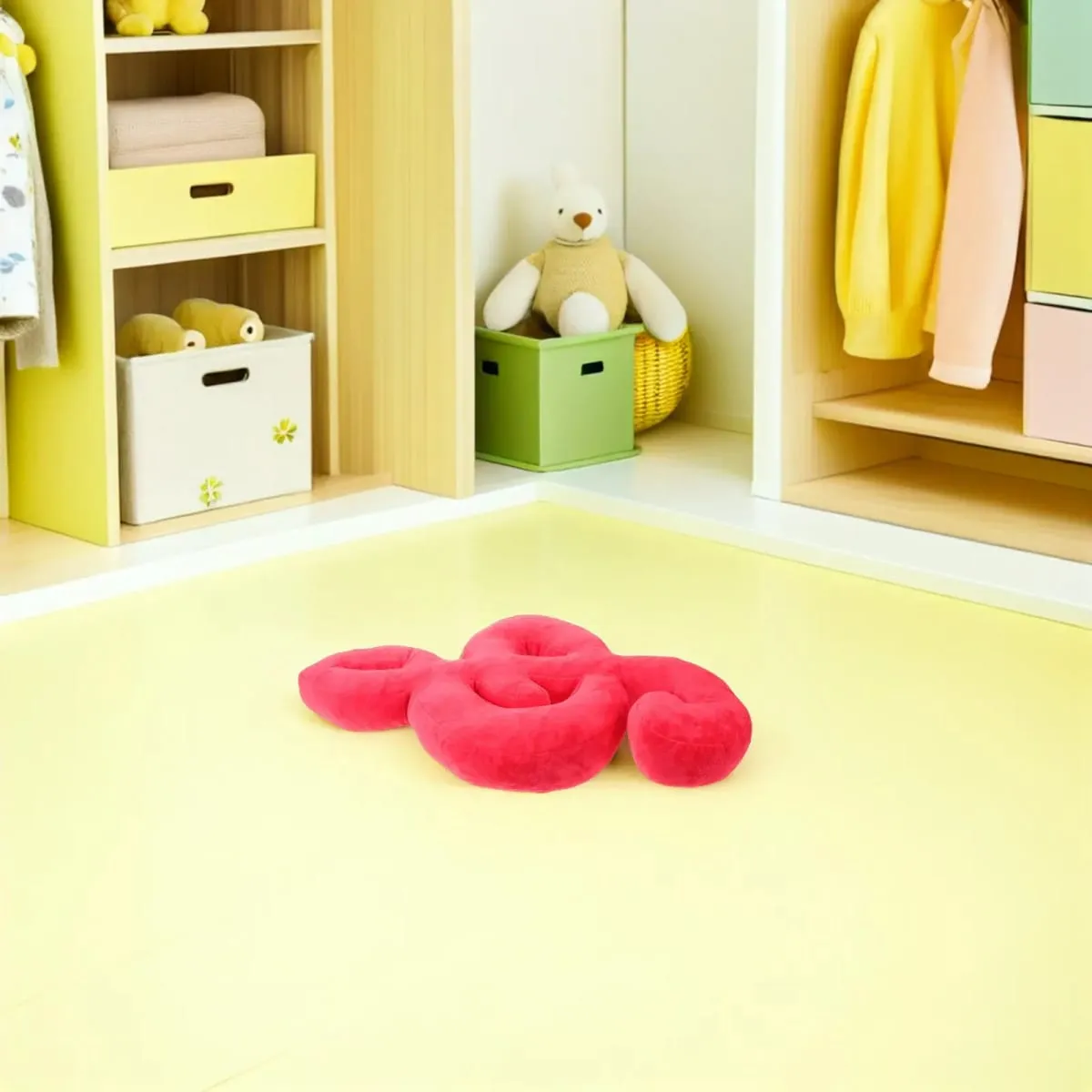 Musical Note Shaped Pillow Cozy Supportive Aesthetic Throw Cushion for Couch Sofa Bed Chair Workspace 20.44x12.97x3.14 Inch Red