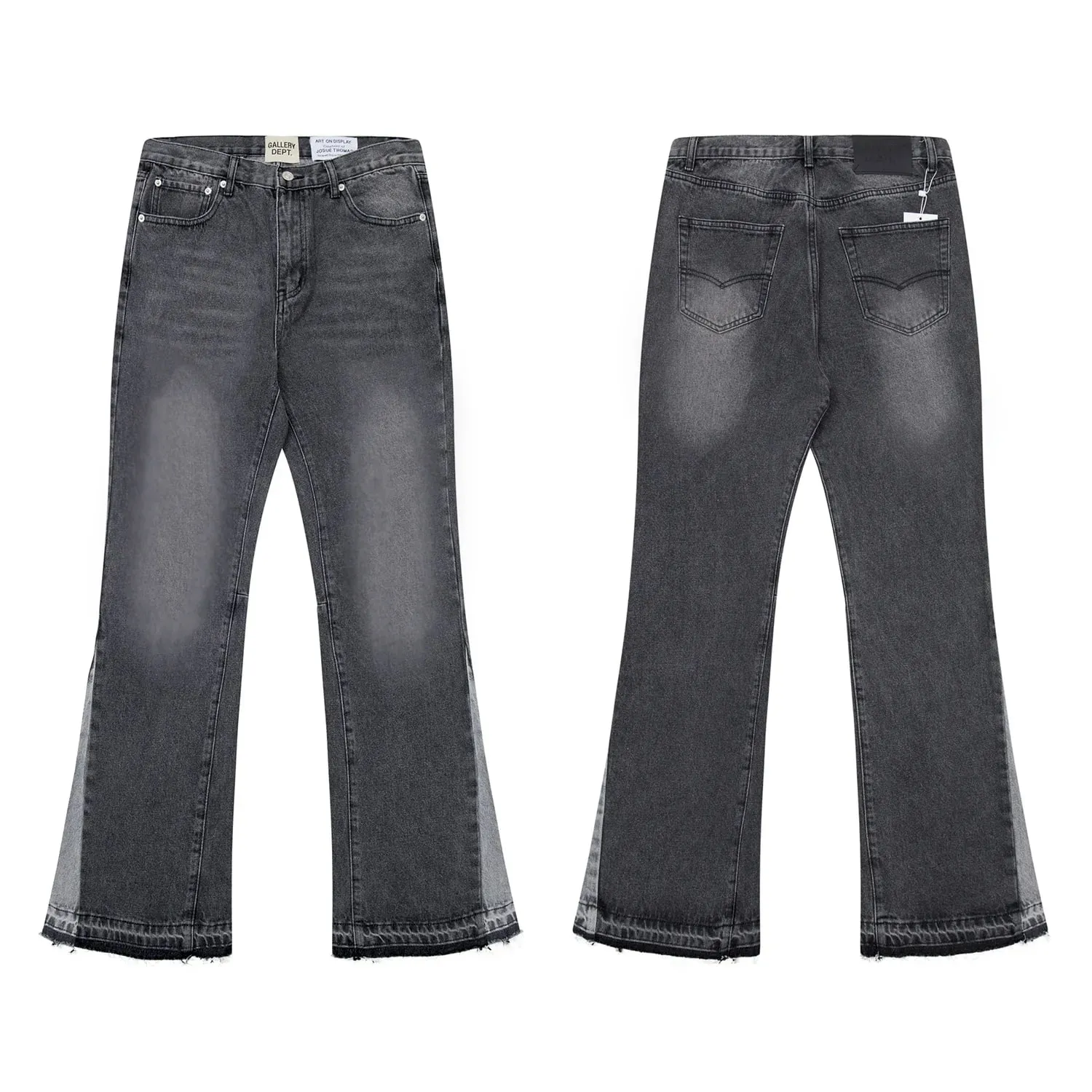 Denim Bell-bottoms Washed And Worn Patchwork Jeans — image 10