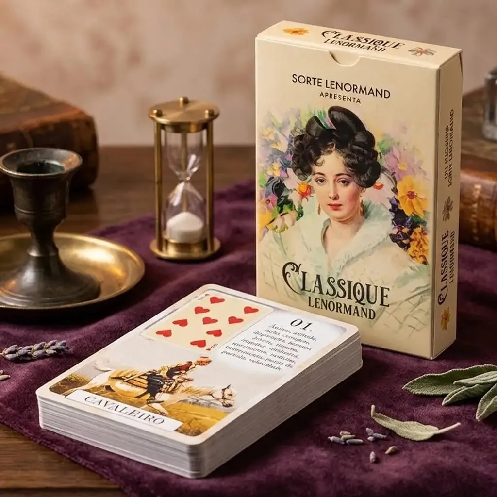 Classique Lenormand Deck 9*6cm - 37 Vintage Style Divination Cards - Classic Portuguese Edition Double-embossed Cardstock — image 2