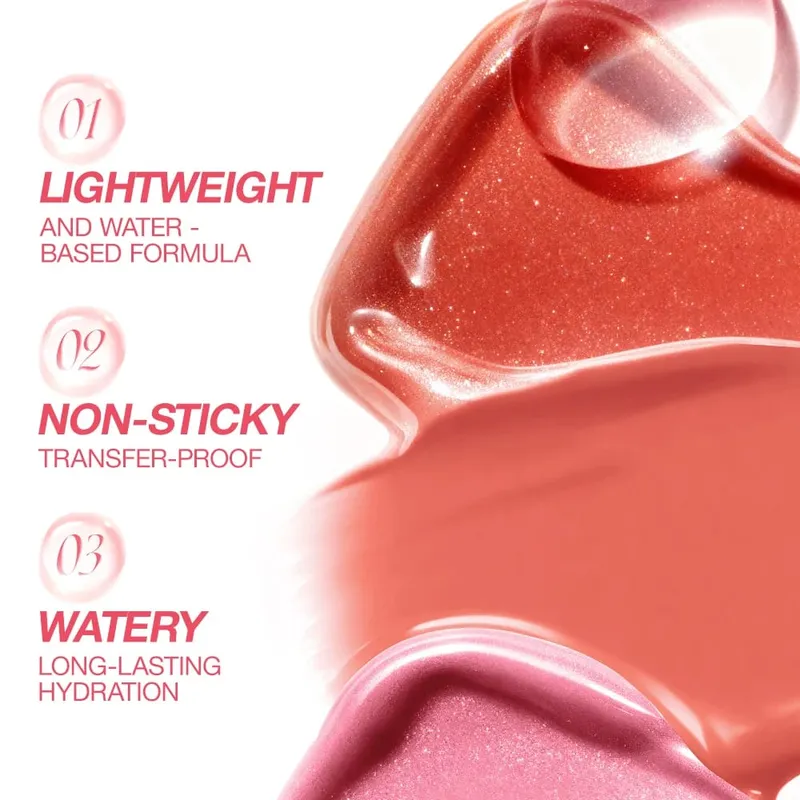O.TWO.O Set di 8 rossetti liquidi Lucidalabbra Finitura lucida Alta brillantezza Lunga durata Idrata Set di trucco per rossetto vetroso antiaderente