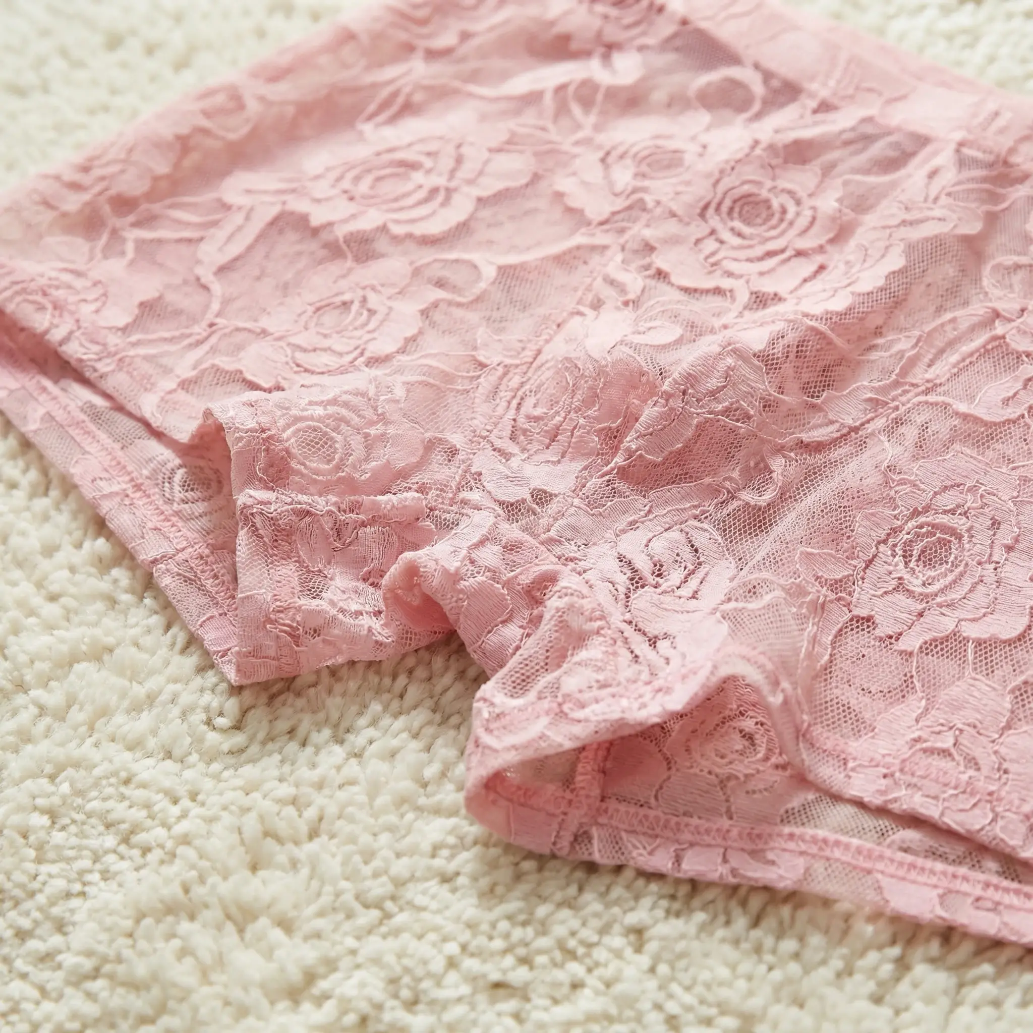 1Pc Men's Fashion New Design Sexy Lace Embroidery, High Elasticity Transparent Lace Flat Corner Underwear, Sexy, Ice Silk — image 6