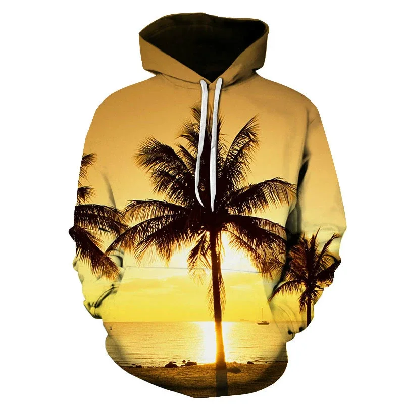 Hawaiian Four Seasons Fun 3D Printed Casual Hoodie Men's Cool Sunshine Beach Street Hoodie Full Style Trendy Style Tops