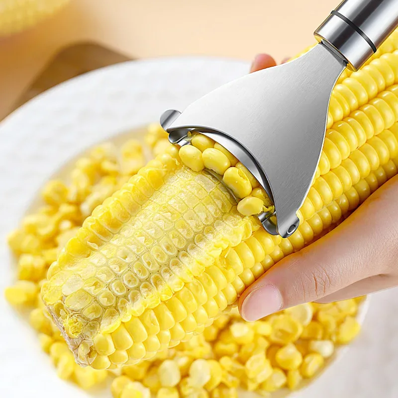 304 Stainless Steel Thresher Corn Slicer Peeler Kitchen Household Corn Cutter Fishing and Corn Peeling Practical Kitchen Tools — image 4