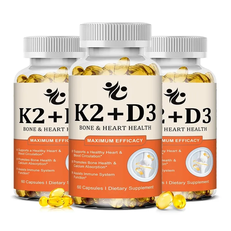 Vitamin D3 + K2 Capsules Support Calcium Absorption Bone & Joint Wellness Cardiovascular Function and Immune System Health — image 10