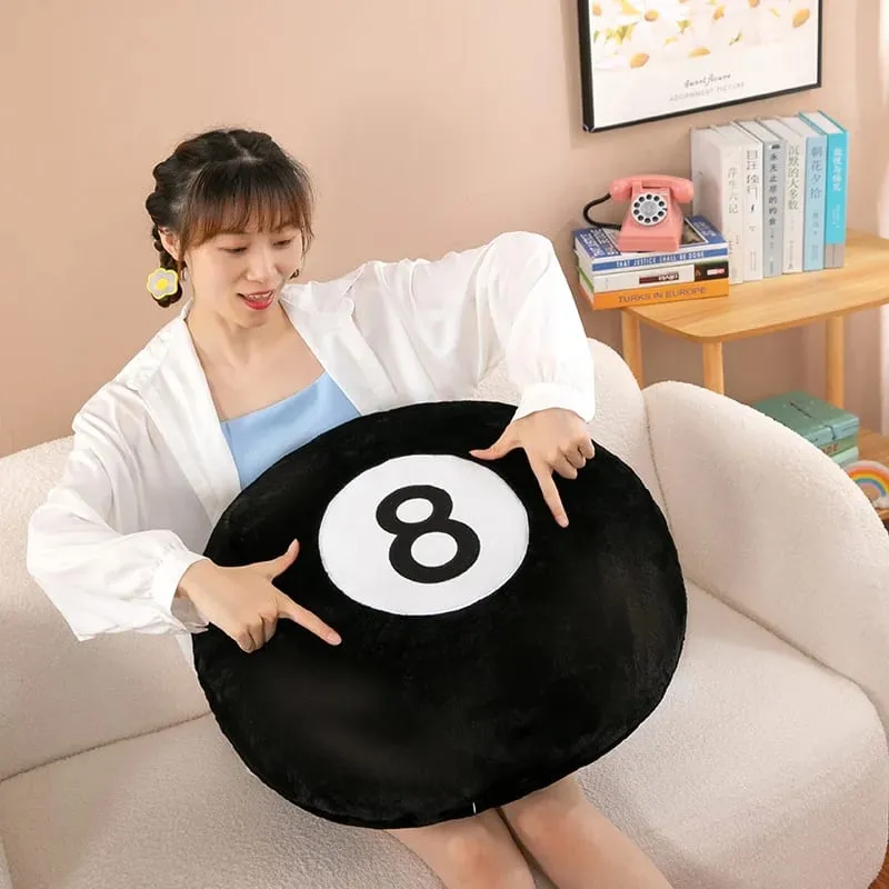 Nice Simulation Billiards 8 Ball Plush Pillow Stuffed Soft Eight Pool Players Home Decor Indoor Sport Creative Gift