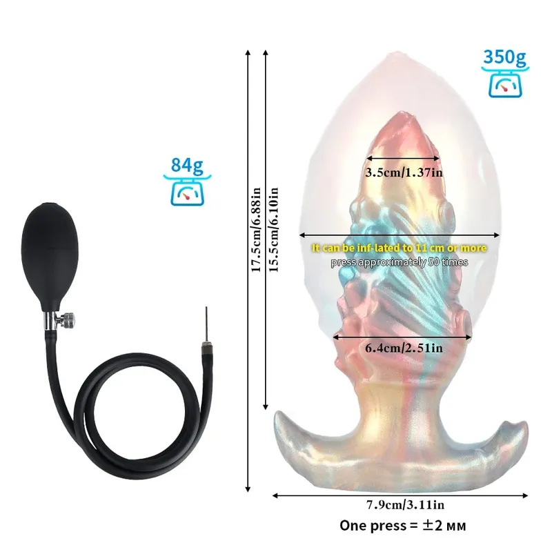 Anal Plug Dildo Inflatable Expansion Anal Size Adjustable G-Spot Stimulation Prostate Masturbator GAY SM Training Sex Toy 18+ — image 8