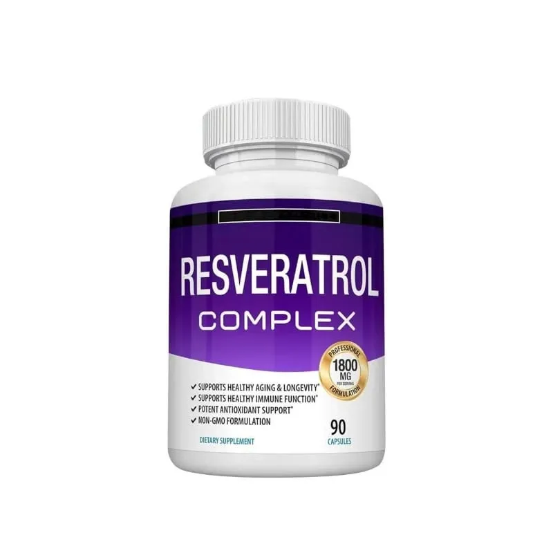 Resveratrol Supplement 1800 Mg Antioxidant Complex for Healthy Aging Health Support Immune System for Men Women 90 Capsules