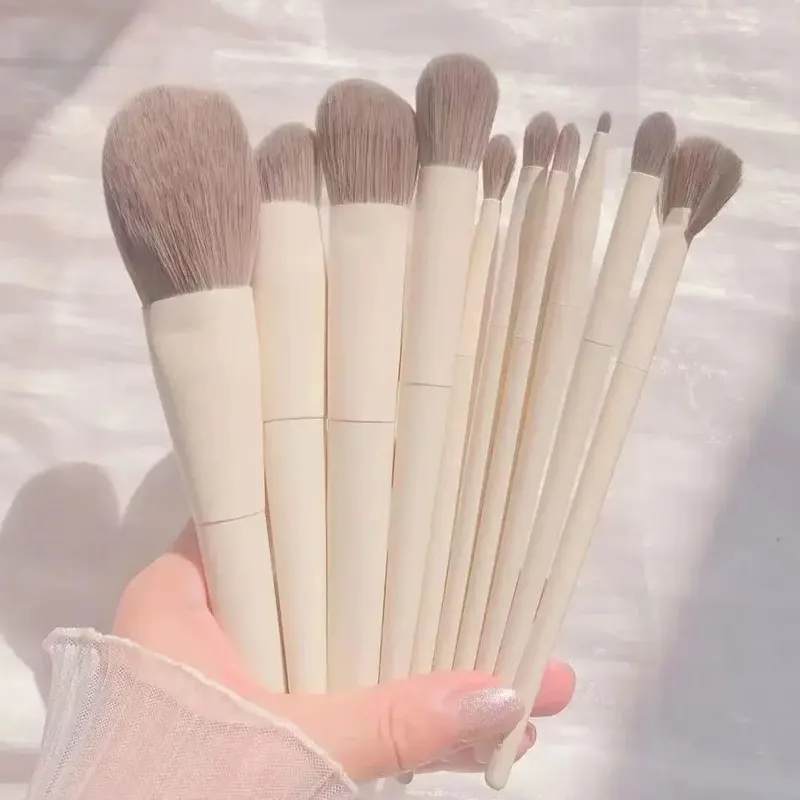 14-Piece Silver Professional Makeup Brush Set | Includes 2 Plush Velvet Puffs + 2 Blending Sponges | Vegan Cruelty-Free Brush Co — image 10