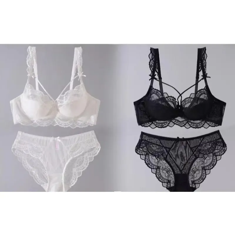 Elegant French Style Lace Lingerie Set Slim-Fitting Adjustable Gathers Larger Busts Smaller Look Women Soft Bra S-2XL Comfor Bra — image 6