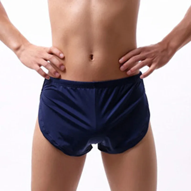Männliche Höschen Unterwäsche Boxer Atmungsaktive Männer Boxer Pyjamas Side Split Unterhose Cueca Homem Shorts Nachtwäsche