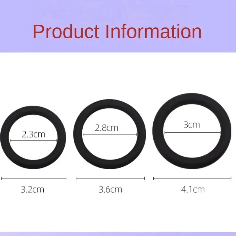 3Pcs/Set Cock Rings Silicone Penis Ring Male Delay Ejaculation Penis Lasting Erection Scrotum Testis Restraint Sex Toys For Men — image 6