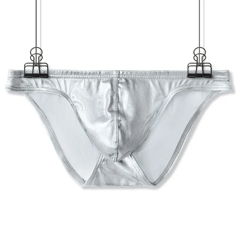 Men's Fashion Low Waist Imitation Leather Briefs with U Convex Pouch Sexy Underwear Lingerie 3PCS/2PCS/1PC Set — image 16