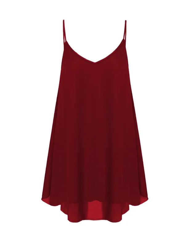 Women Plus Size Sleeveless Dress Fashion Solid Color Comfortable Daily Wear Dress — image 6