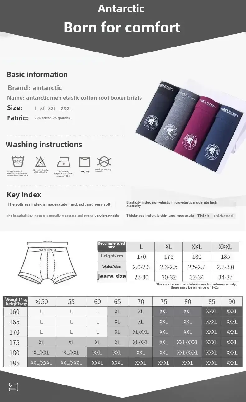 4 Pack Men's Plus Size Boxer Shorts Cotton Anti-Chafe Underwear Big & Tall Breathable Loose Fit Elastic Waistband Boxers — image 6