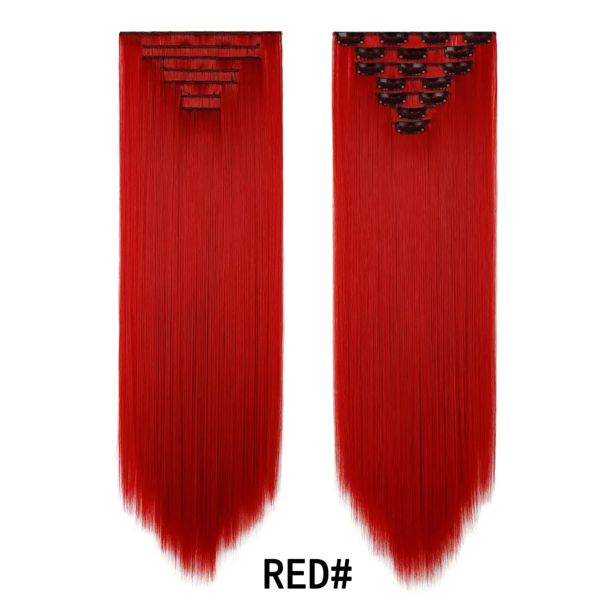 24 Inch Clip-in Hair Extensions 7 Pcs Long Straight Synthetic Hair Extensions Invisible Clip-ins Hairpieces for Women Daily — image 25