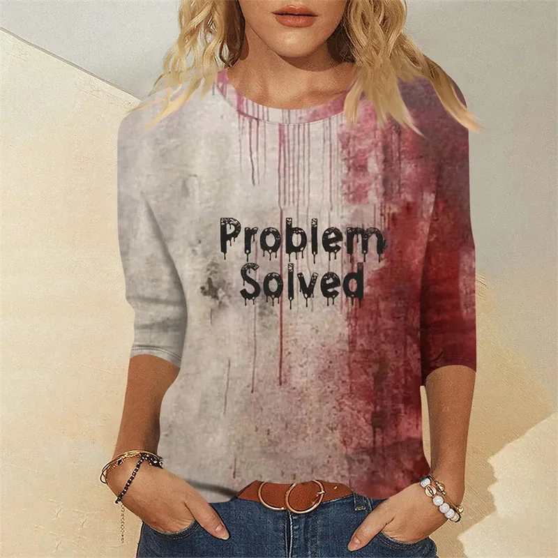 Terror Blood Graphic Sweatshirts Halloween Party Design Female Clothes I'm Fine Bloody Women Sweater Horror Ladies Y2k Pullovers — image 12