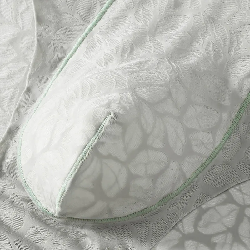 Biancheria intima da uomo ultrasottile in seta di ghiaccio da uomo, mutandine traspiranti in pizzo jacquard senza cuciture, custodia rigonfiante 3D, lingerie in rete trasparente — image 9