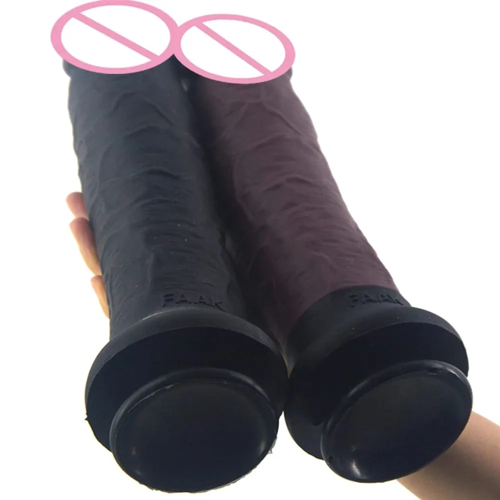 11.2 "ซิลิโคนยักษ์สมจริงDildoขนาดใหญ่Penis Anal Dildoขนาดใหญ่เส้นรอบวงหญิงMasturbatorดูดผิวสีผลิตภัณฑ์ — image 3
