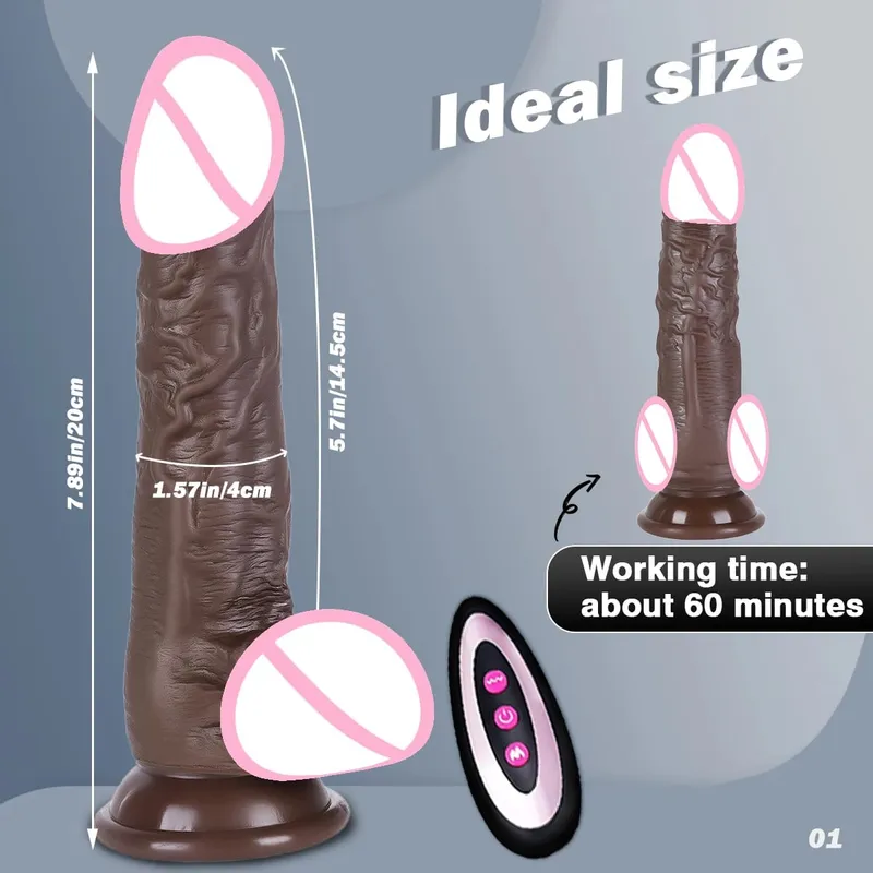 9 Vibration Modes 3 Stretching And 3 Shaking Modes Dildo Electric Female Sex Toy Silicone Dildo Telescopic Vibration Heating 18+ — image 15