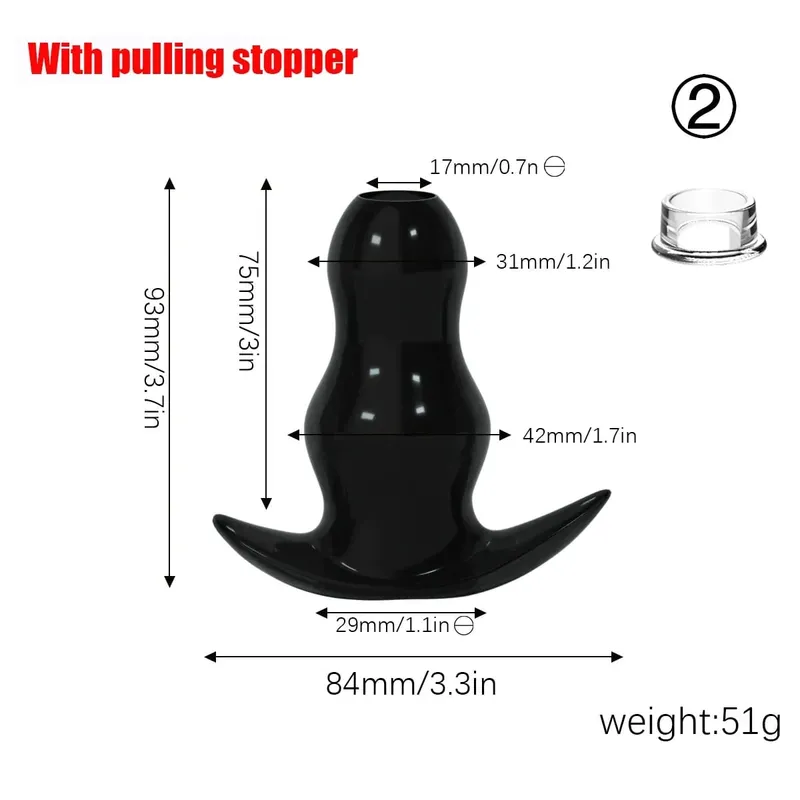 Purple TPE Hollow Tunnel Butt Plug Set - Graduated Open Anal Stretcher Plugs Flexible Sex Toy para sa Mga Lalaki at Babae — image 16