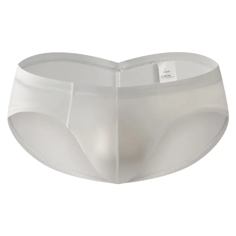 Breathable Low Waist Male Underwear Ice Silk Bulge Pouch Satin Silk Briefs Glossy Shiny Lingerie Men's Triangle Panties Sports — image 17