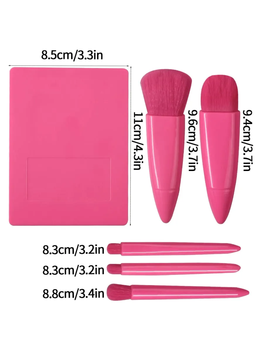 5pcs Travel Size Makeup Brushes Set Mini Makeup Brushes Small Complete Function Cosmetic Brushes Kit With Case And Mirror — image 6