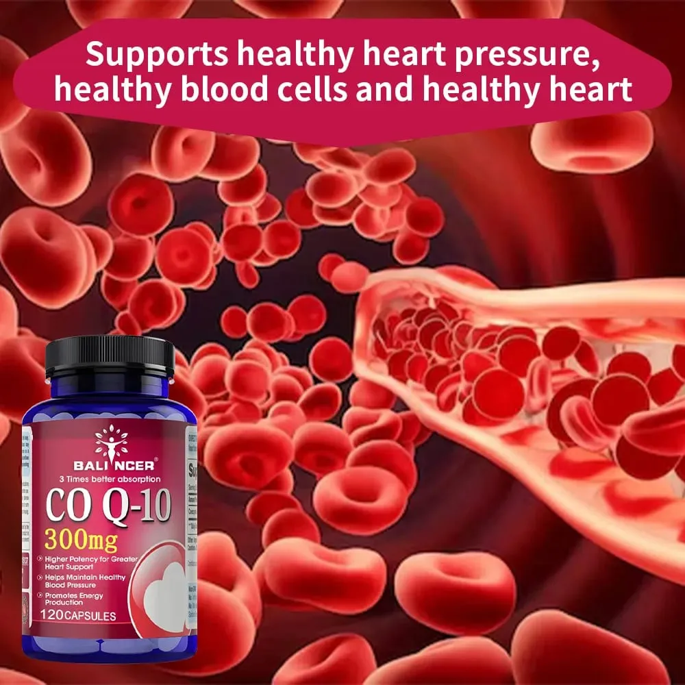 CoQ10 300mg Capsules - Highly Absorbable Antioxidant Cardiovascular Heart Energy Support Vegan Non-GMO Gluten-Free — image 3