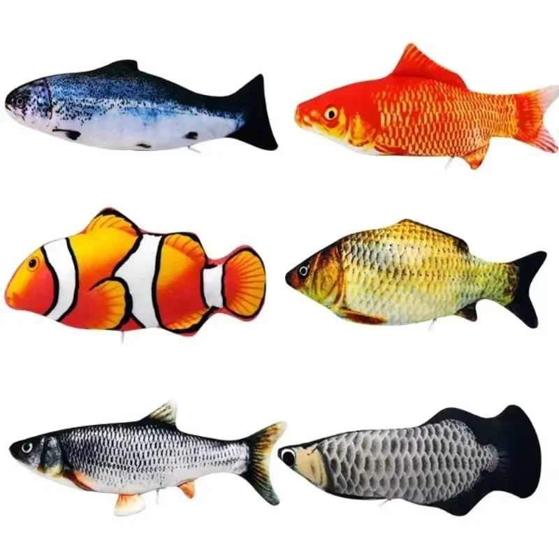 New Clownfish Throw Doll Toy Fish Plush Doll 3D Fish Shape Sleeping Pillow Gift Catnip Toy Christmas Perfect Animal Plush Pillow — image 3