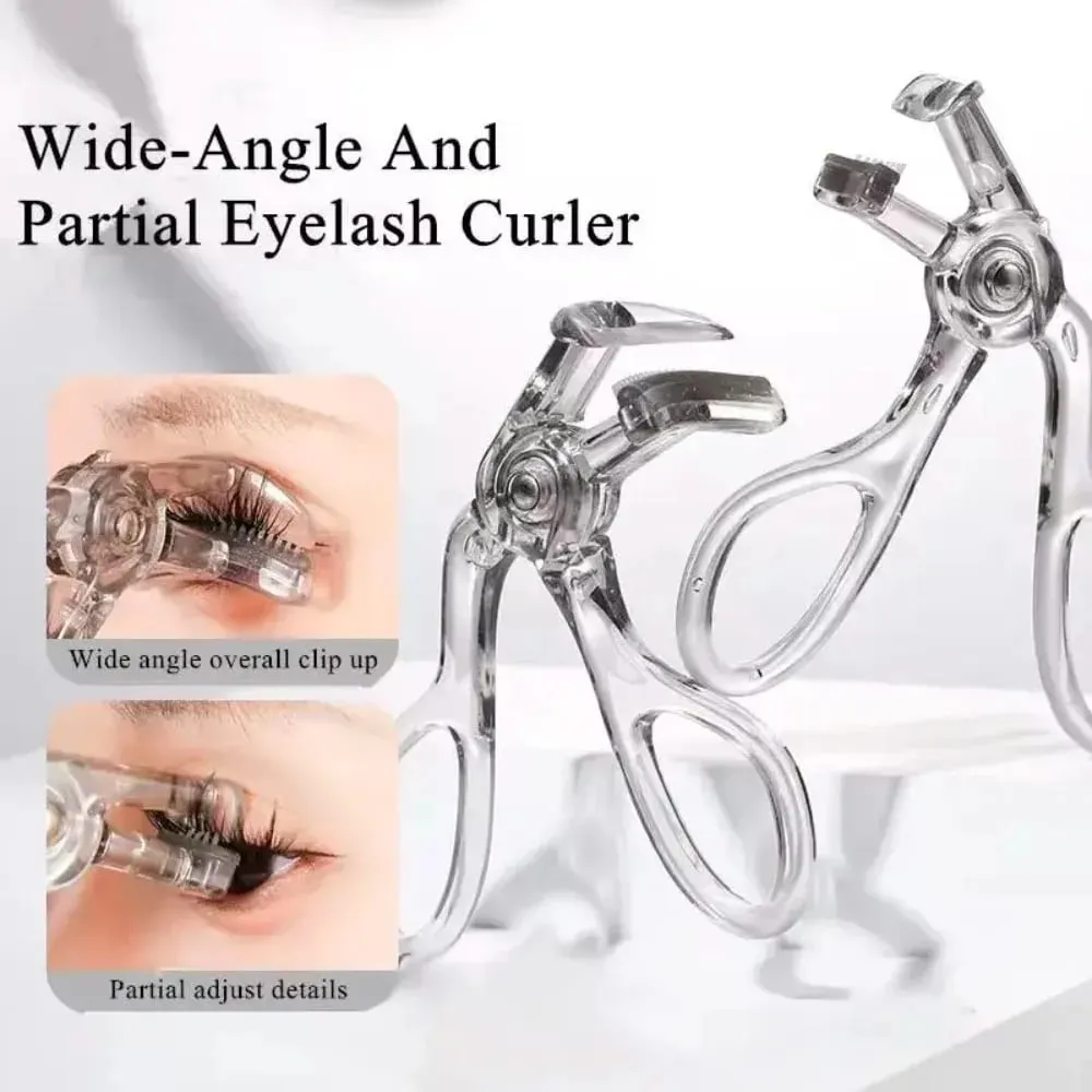 Dual-Type Eyelash Curler with Comb – Wide & Partial Clip Options Waterproof Long-Lasting Natural Curl Unisex Certified