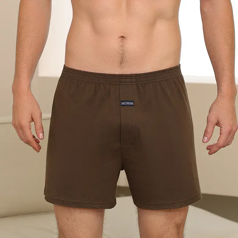 Men's Aro Pants Underwear 100% Pure Cotton Home Sleeping Pants Loose Breathable Men's High Waisted Four Corner Boxers Shorts — image 3