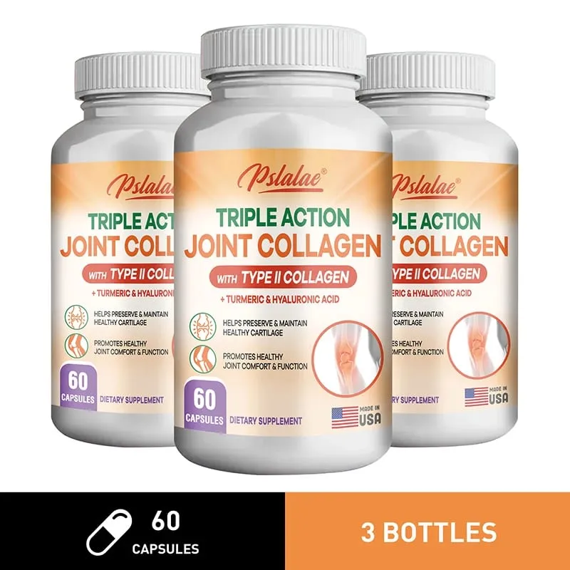 Triple Action Joint Collagen with Type II Collagen - Promotes Joint Health & Comfort Relieves Pain Rebuilds Preserves Cartilage