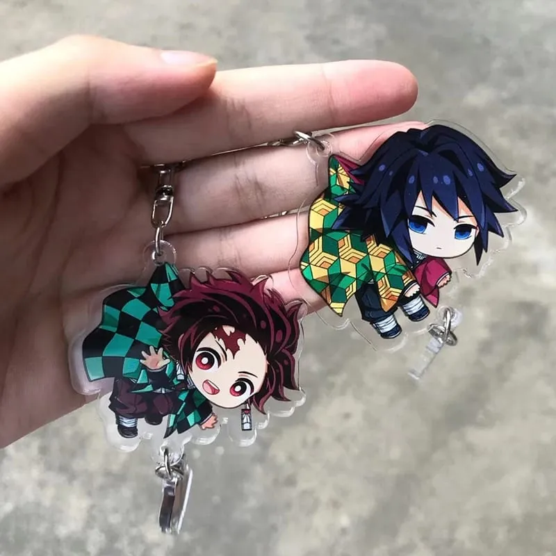 Hot Demon Slayer Tanjiro Kamado Acrylic Keychain Anime Peripherals Cute Cartoons Fashion Jewelry Backpack Pendant Christmas Gift — image 1