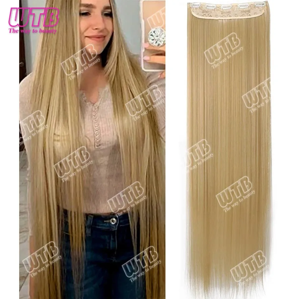 Extra Long Straight Synthetic 5 Clip Hair Extensions Ponytail Extension For Ladies Girls 20~40 Inches Clip In Extensions Hairpie — image 16