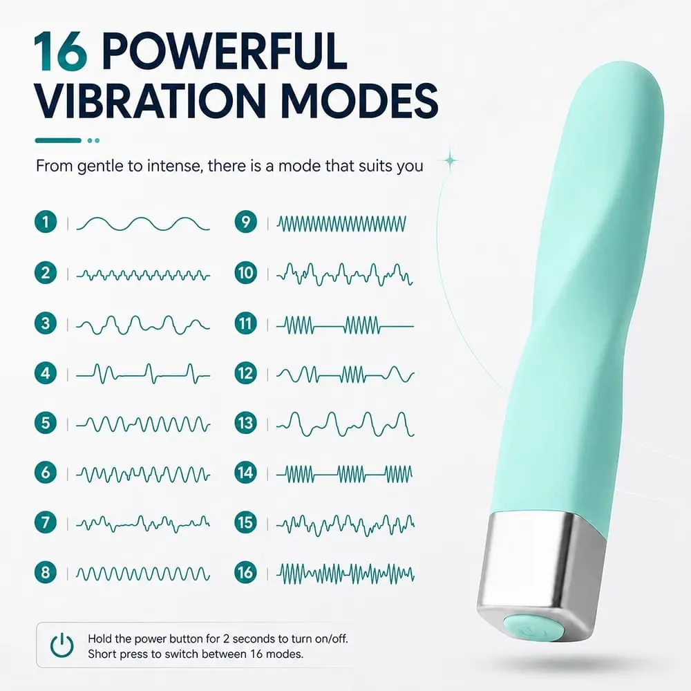 16 Modes Dildo Vibrator for Women G Spot Clitoral Vaginal Stimulator Quiet Portable Slim Personal Massager Adult Sex Toy — image 2