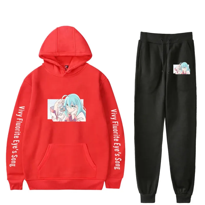 Harajuku Comfortable Vivy Fluorite Eye's Song Print Sweatshirt Sweatpants Hoodies+ Trousers Suit Boys/Girls 2 Piece Set Clothes — image 17