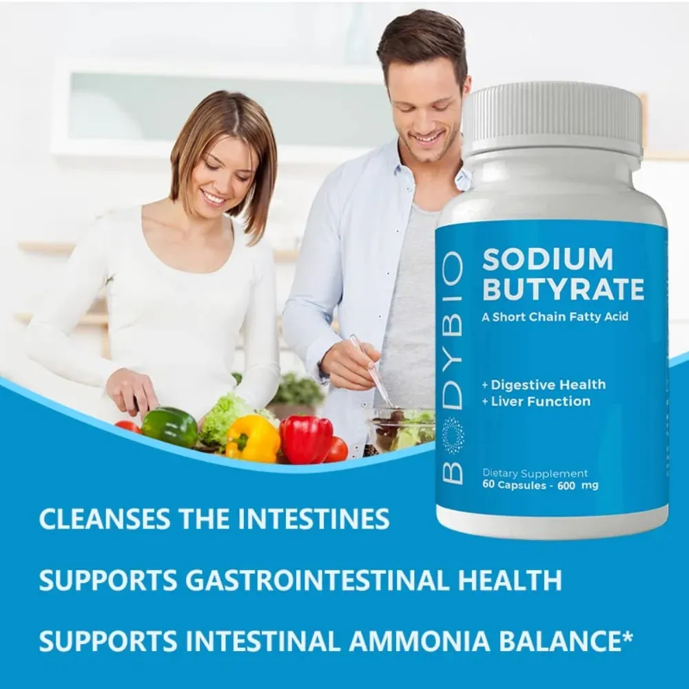 Sodium Butyrate Supplement Capsules for Digestion Health Supportloat Gas & Constipation Relief 120 Capsules — image 7