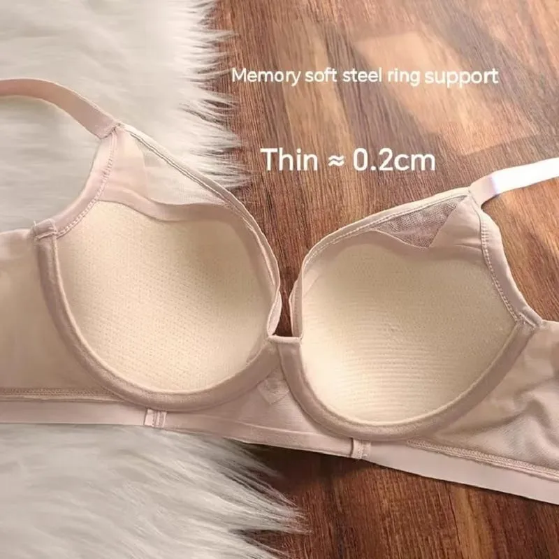 Nadměrná velikost bezešvé tenké spodní prádlo Push Up pro ženy Velká prsa vypadají menší Podprsenka s měkkými kosticemi proti povisnutí — image 3