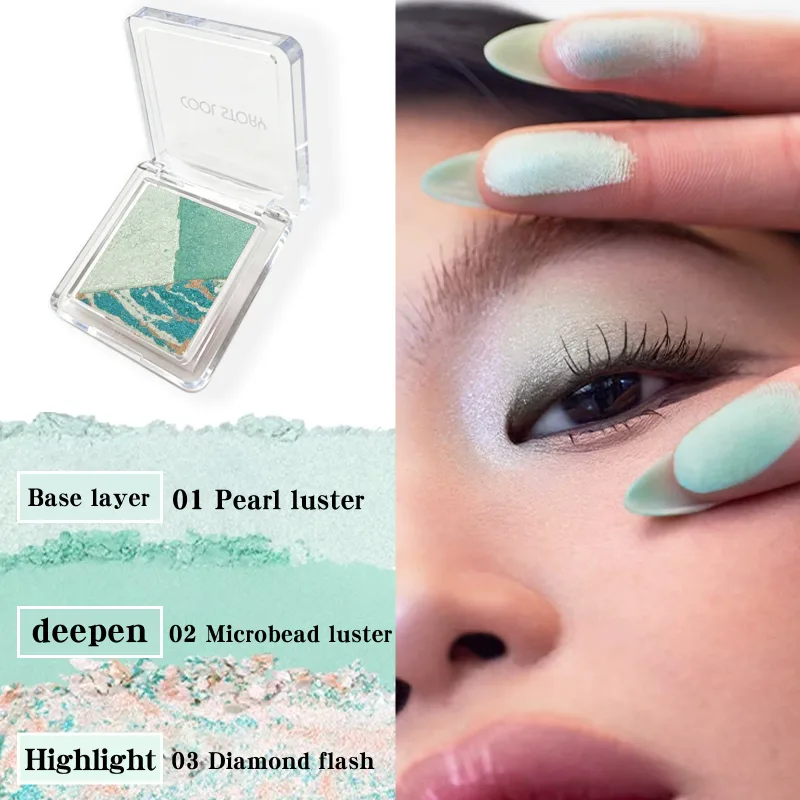 3 Colors Marble Baked Eyeshadow Palette Matte Shimmer Glitter Eye Shadow Waterproof Long Lasting Earth Tone Eye Makeup Cosmetics