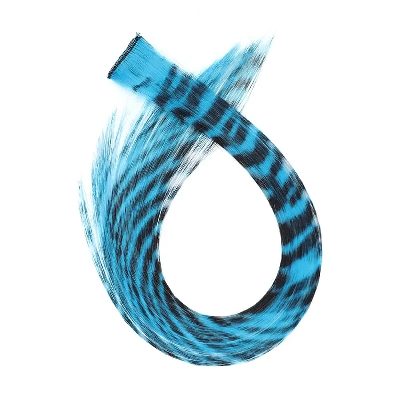 18 inch synthetic feather colored hair extensions with color integrated hair clips and wigs suitable for women's party outfits — image 13