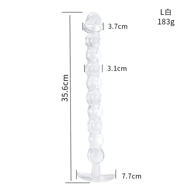 40cm Glass Dildo Artificial Penis Dick Crystal Anal Bead Butt Plug Prostate Massage Masturbate Sex Toy For Adult Women — image 9