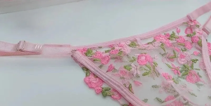 Everyday French Lace Bra Set Wireless Support Embroidered Flower Ultra Thin Breathable Comfort Hollow Out Lingerie BANERDANNI — image 13