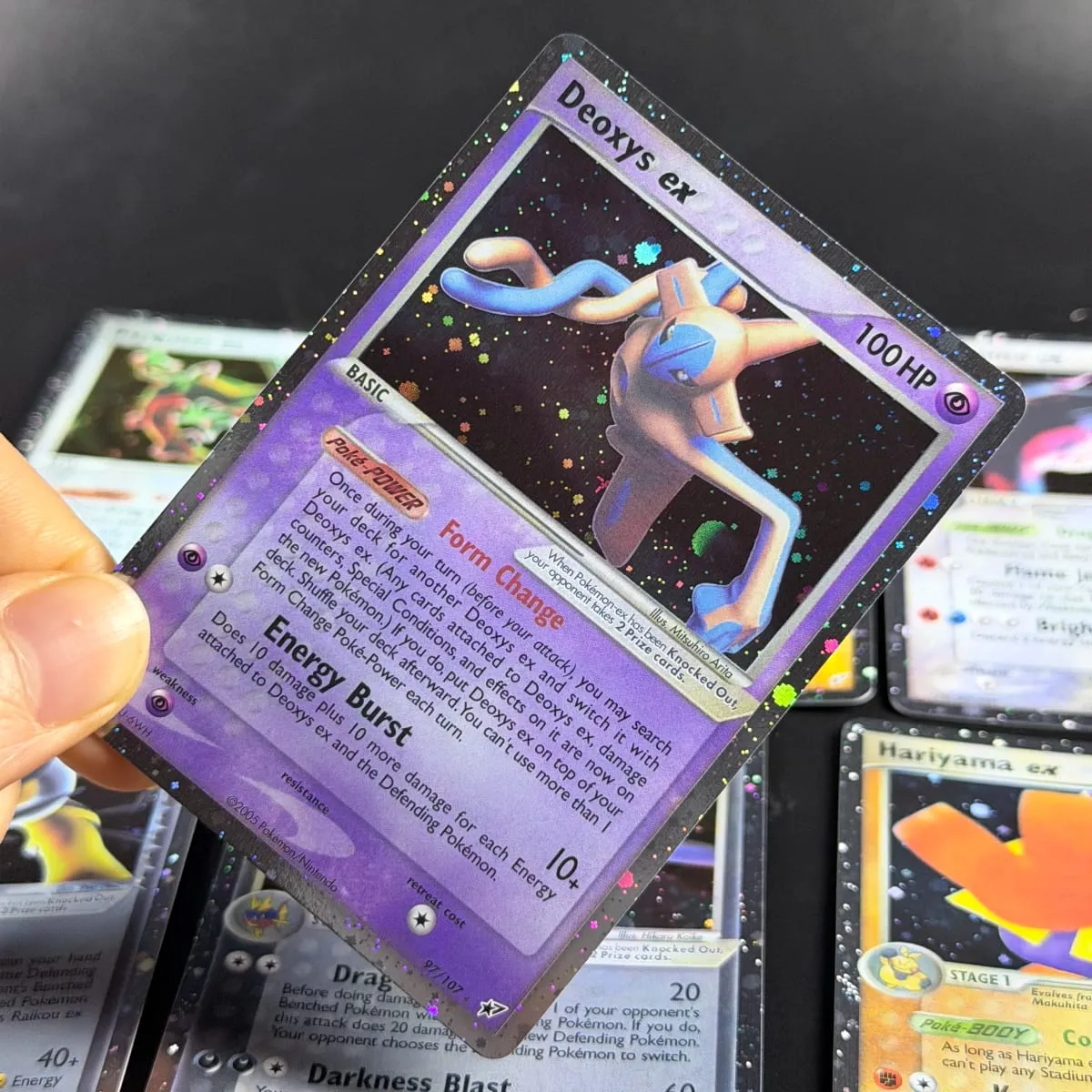 Pocket EX Deoxys Crobat Jirachi Latios Sharpedo Salamence Hariyama Deoxys Rayquaza Cosmos Holo Gold Star UR Proxy Cards — image 2