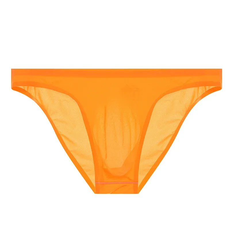 Sous-vêtements Ultra-minces sans couture en soie glacée pour hommes, slip Transparent à séchage rapide, pochette Sexy, culotte respirante sans couture — image 31