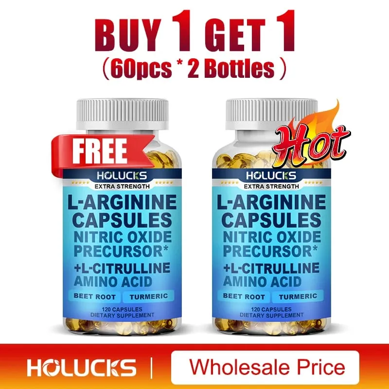 L Arginine Capsules with L-Citrulline Nitric Oxide Booster for Stamina Muscle Energy & Vascularity for Men's Extra Strength